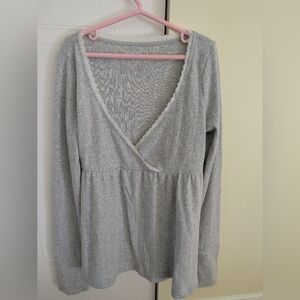 Y2K Hollister Babydoll Gray Top